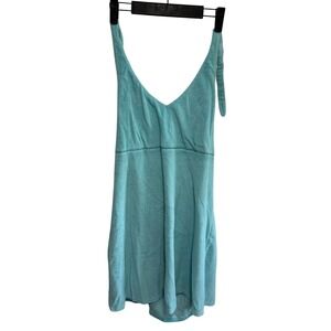 Erika Taylor Intimates Turquoise Terry Cloth Halter Dress Tie Back Size XL